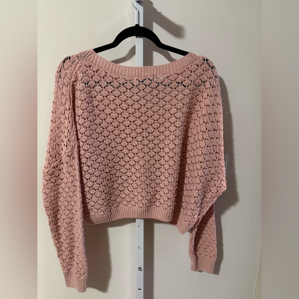 Stradivarius Blush Pink Crochet Sweater - Picture 2 of 3
